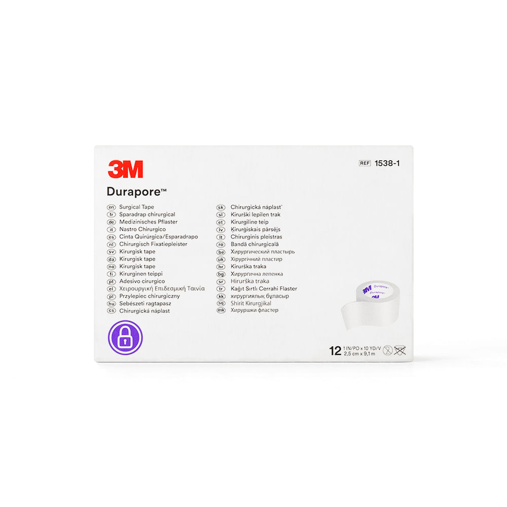 Esparadrapo de Papel de 2.5 CM X 9.1 M 3M MICROPORE 1530-1 CAJA 12 UND