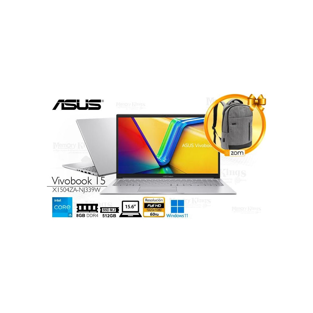 Asus Vivobook 15 X1504Za - Laptop Core I5-1235U, 8Gb Ram, 512Gb Ssd, 15.6"" Pantalla, Intel Iris Xe,