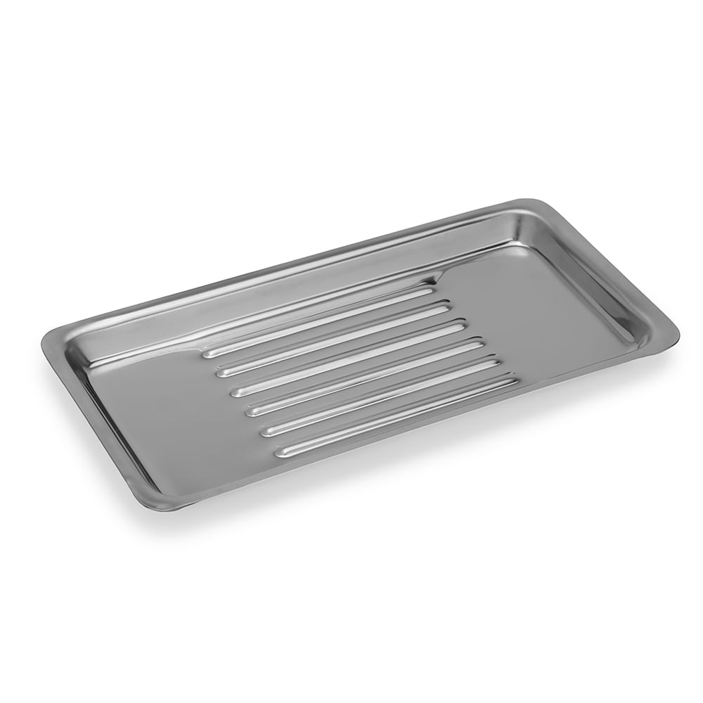 Bandeja Acanalada de Acero Inoxidable de 21 X 11 CM