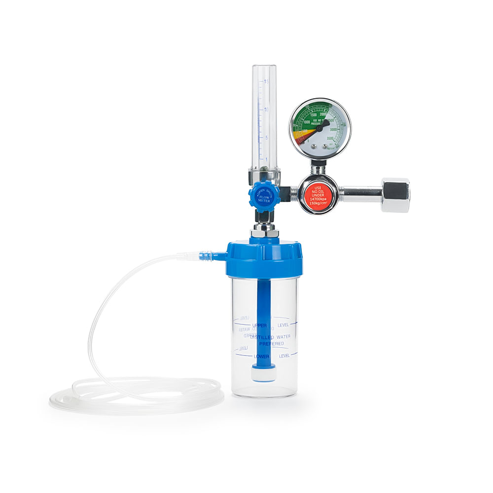 Manómetro Regulador de Oxígeno con Flujómetro de 15 LPM y Vaso Humidificador Manómetro Regulador de Oxígeno con Flujómetro de 15 LPM y Vaso Humidificador