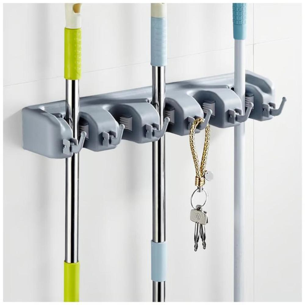 Organizador De Escobas Pl18V Con Ganchos Plegables Y Resistente Organizador De Escobas Pl18V Con Ganchos Plegables Y Resistente