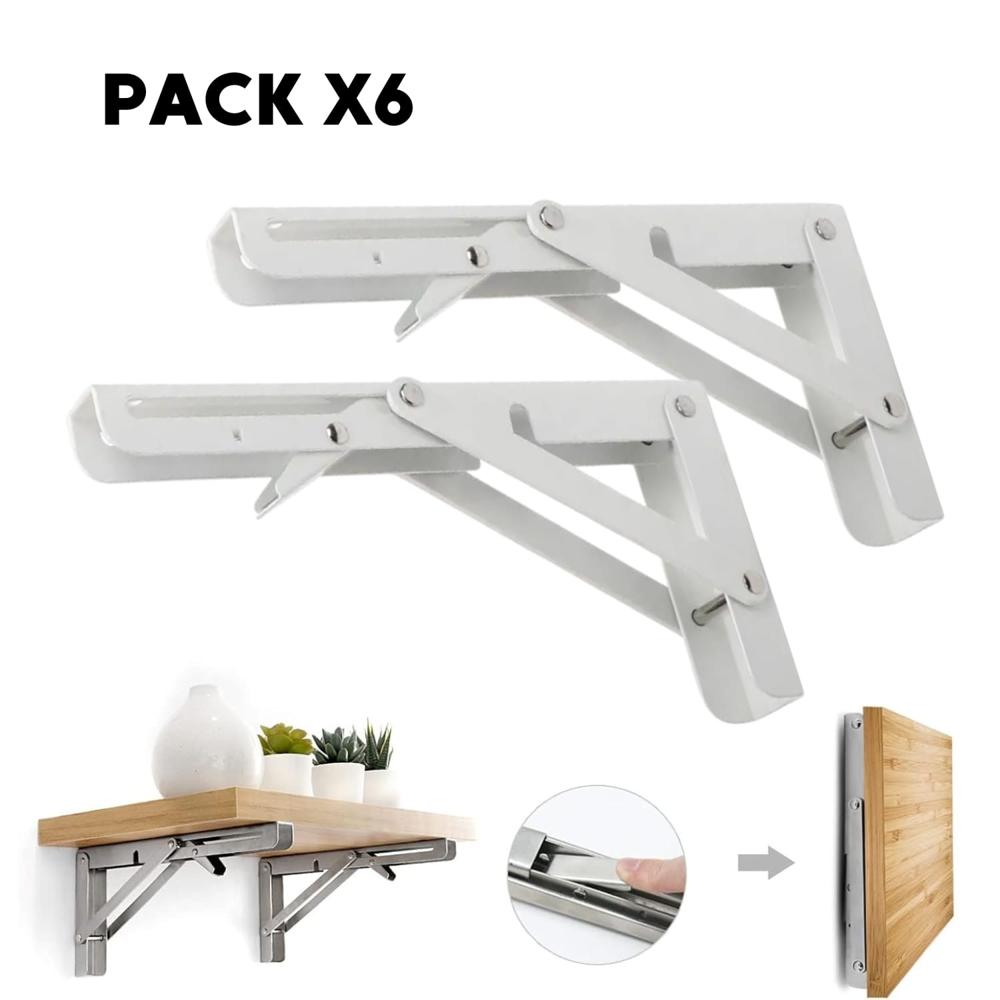 Repisa, Soporte, Ángulo Plegable Push 20cm Pack X6 Repisa, Soporte, Ángulo Plegable Push 20cm Pack X6