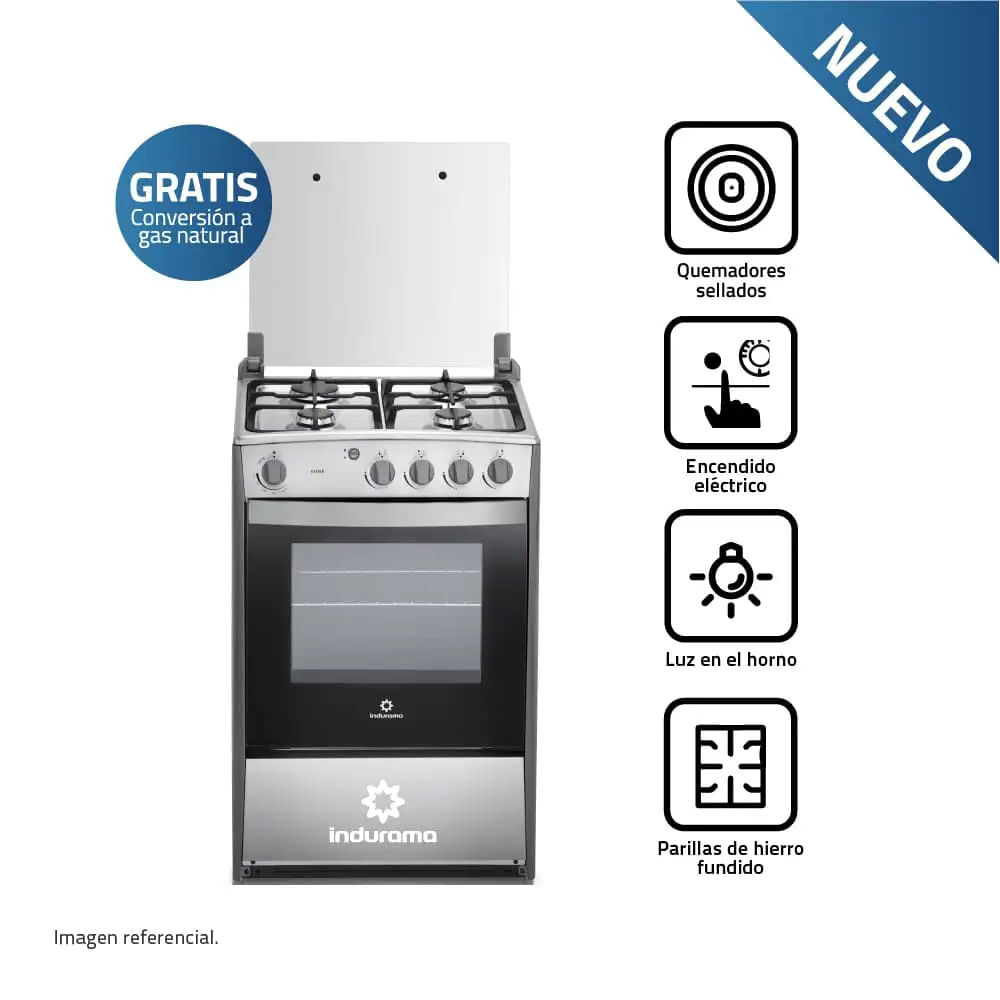 Cocina Gas Indurama Viena 24"" Croma 4 Hornillas