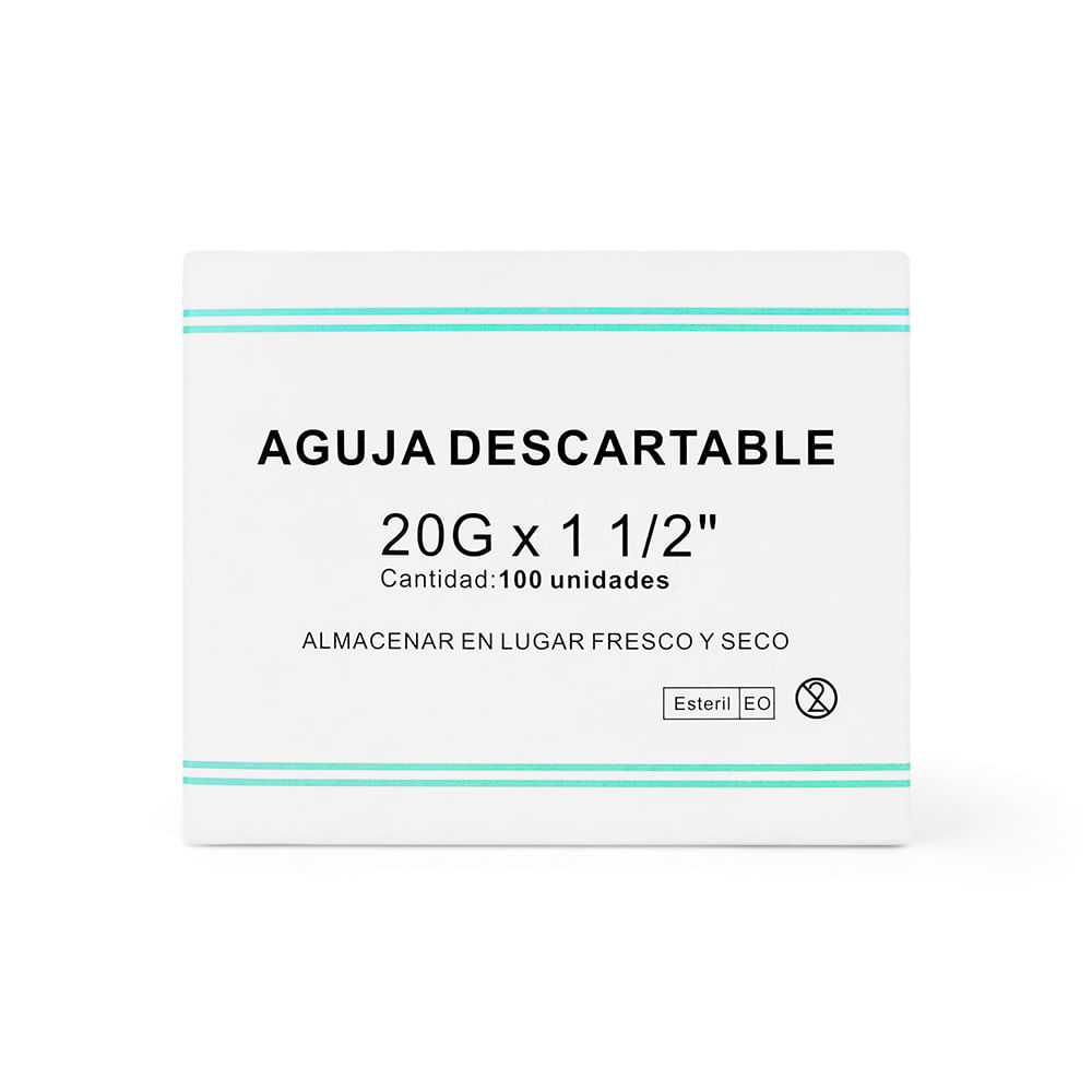Aguja Descartable 20 G X 1 1/2"" CAJA 100 UND