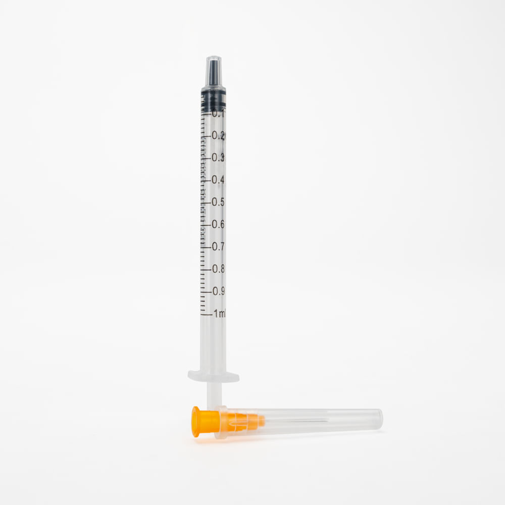 Jeringa Hipodérmica Estéril de 1 ML Aguja 25 G X 5/8"" CAJA 100 UND