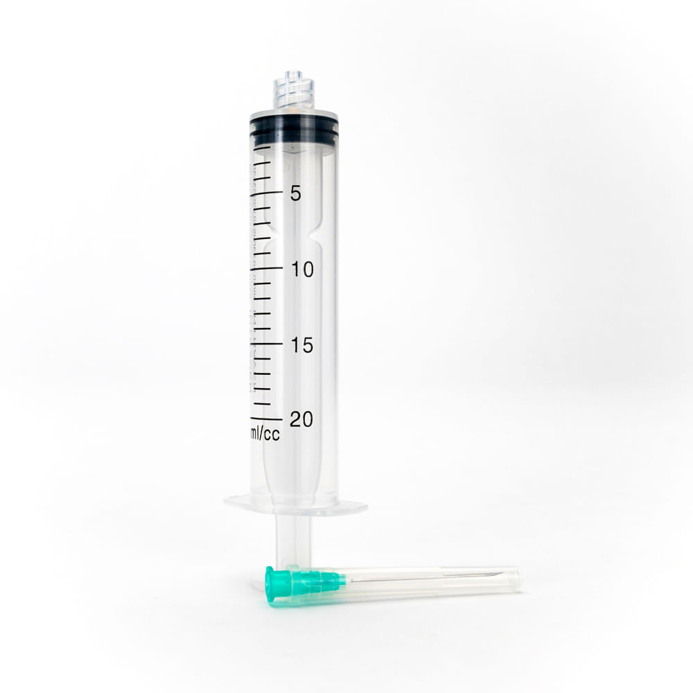 Jeringa Hipodérmica Estéril de 20 ML Aguja 21 G X 1 1/2"" CAJA 100 UND