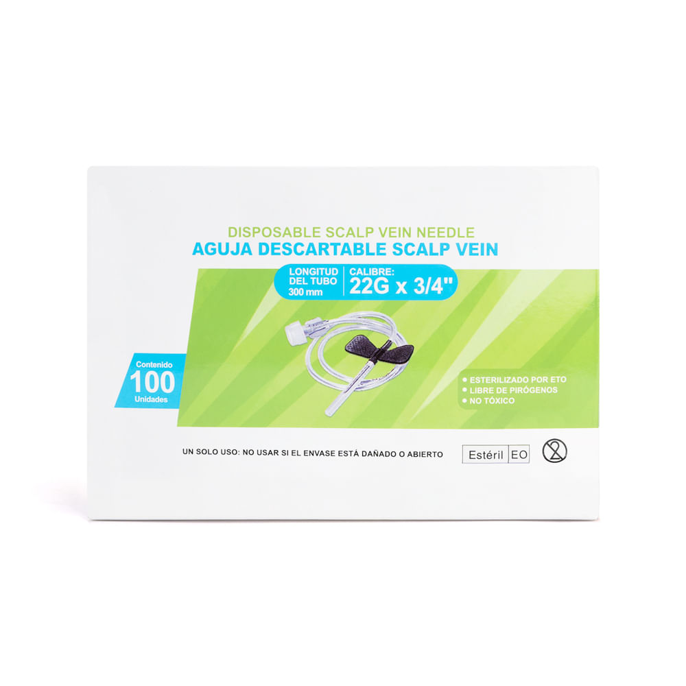 Aguja Scalp Vein Alita Mariposa 22 G X 3/4 Aguja Scalp Vein Alita Mariposa 22 G X 3/4