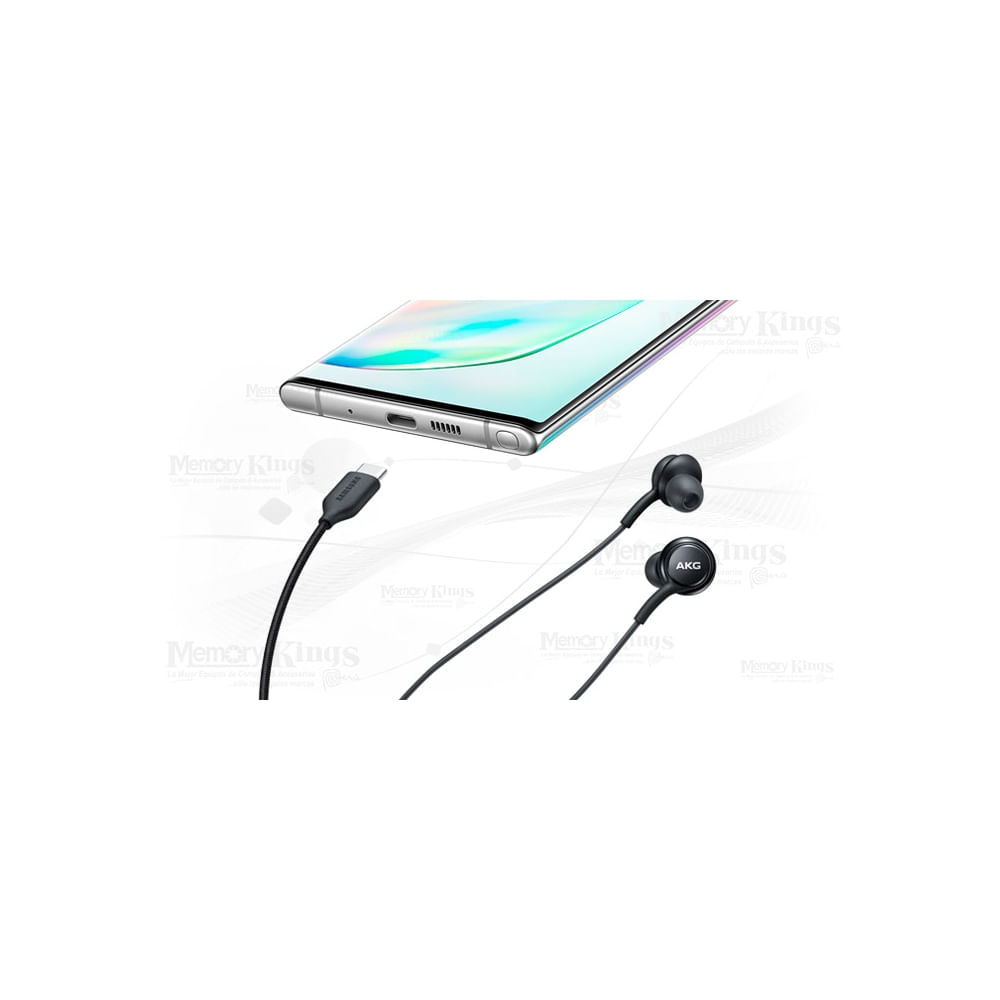 Auriculares Samsung Tipo-C Con Micrófono Integrado, Color Negro - Sonido De Alta Calidad