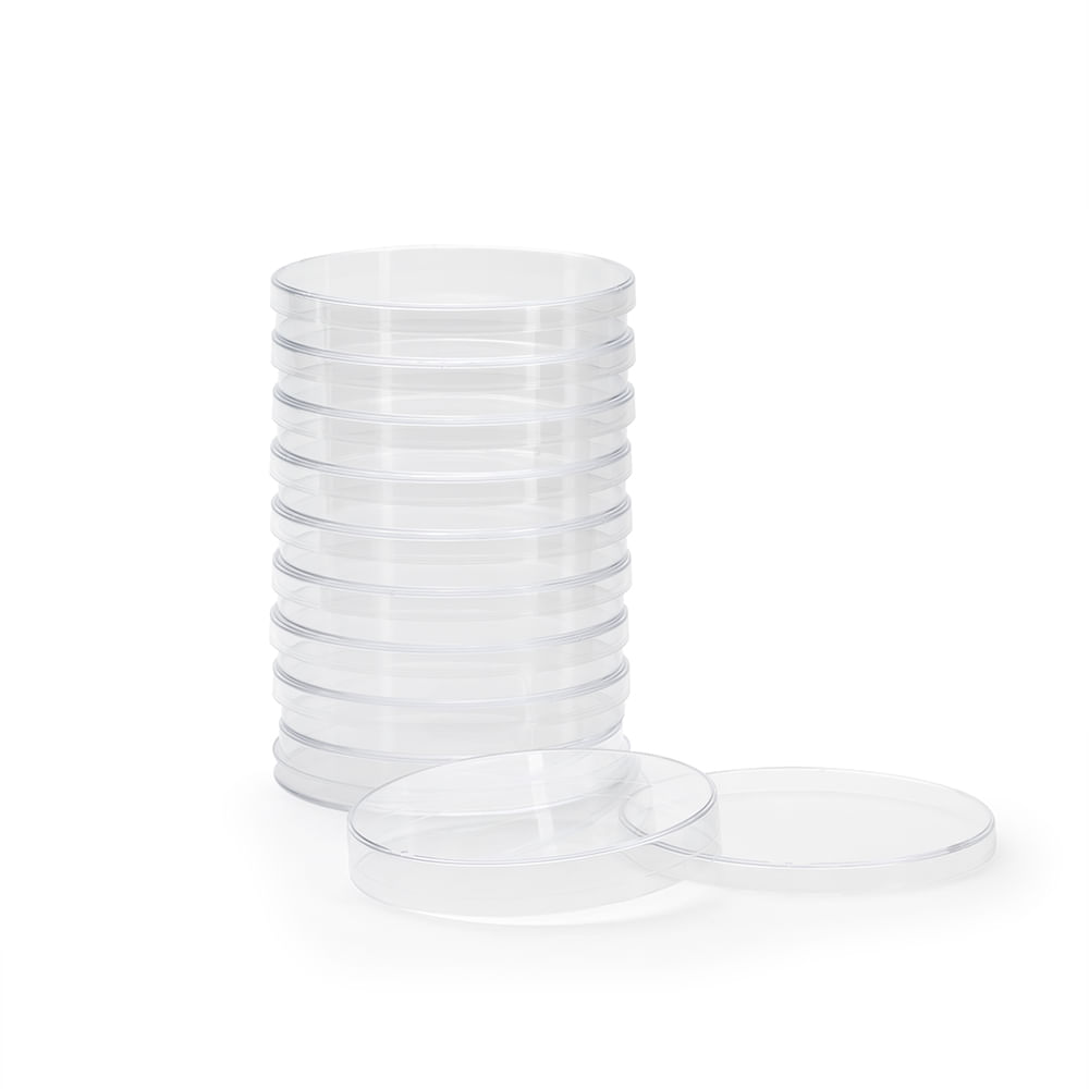 Placas Petri De Plástico De 90 X 15 MM Sin Divisiones Bolsa 10 UND