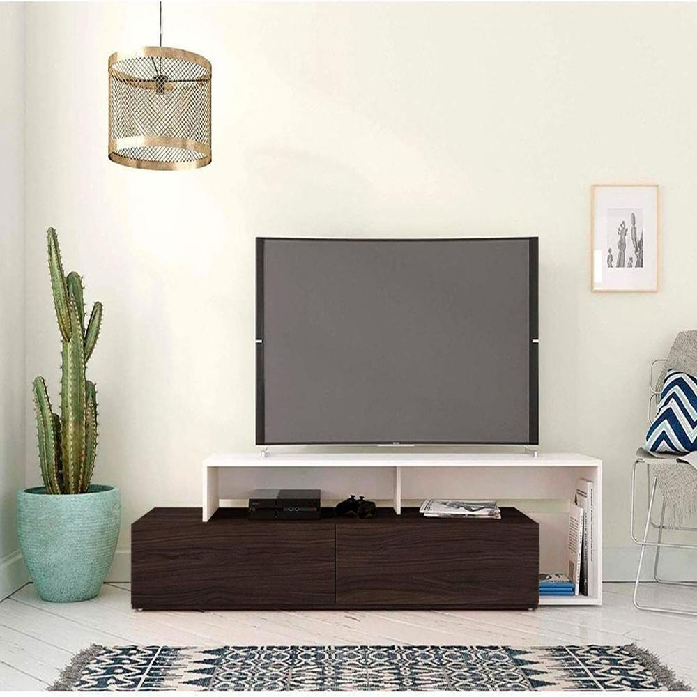 Centro entretenimiento de TV 65 pulgadas Esparta blanco/wengue - Villa Hogar Centro entretenimiento de TV 65 pulgadas Esparta blanco/wengue - Villa Hogar