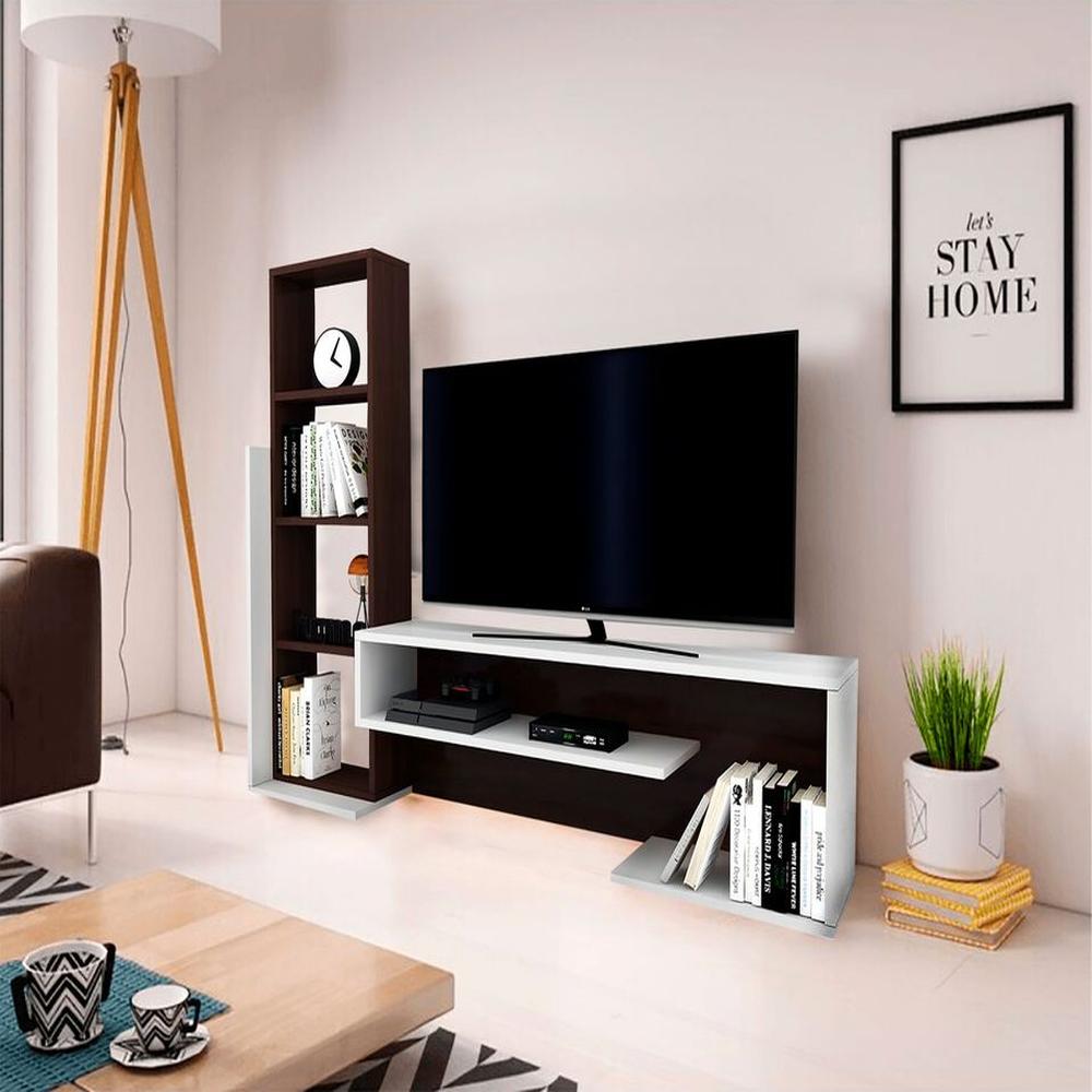 Mueble de TV 49 pulgadas Brasilia wengue/blanco - Villa Hogar Mueble de TV 49 pulgadas Brasilia wengue/blanco - Villa Hogar
