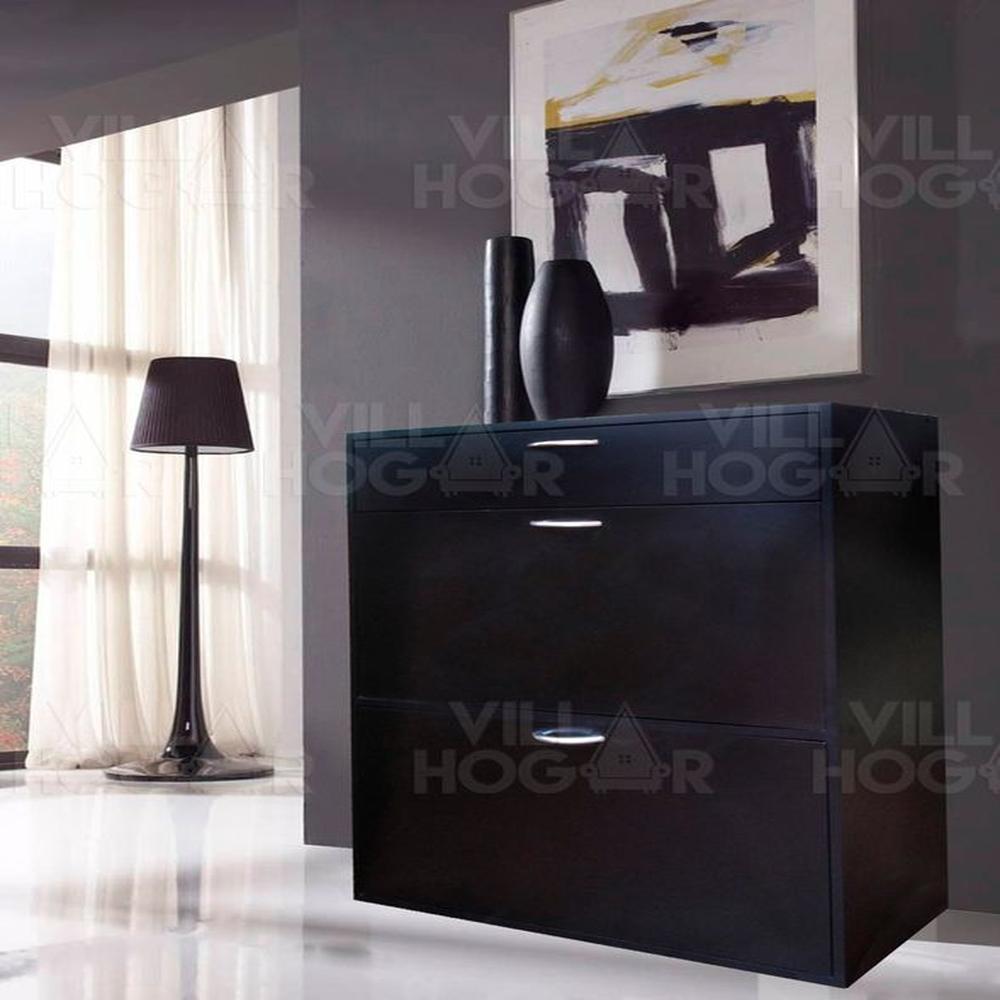 Zapatera velador negro almacena 24 pares de zapatos Zapatera velador negro almacena 24 pares de zapatos