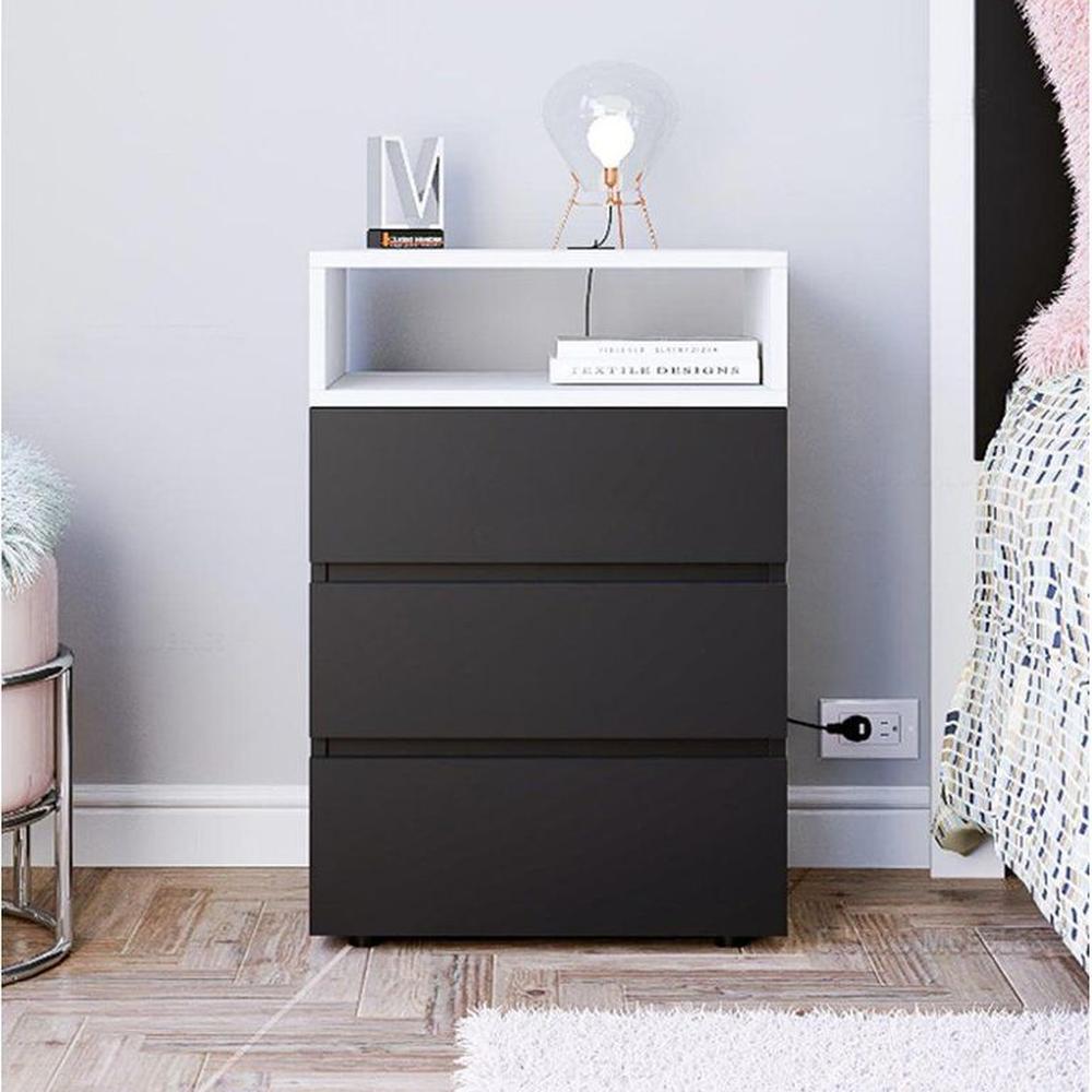 Velador Bruss negro con cubo blanco - Villa Hogar Velador Bruss negro con cubo blanco - Villa Hogar