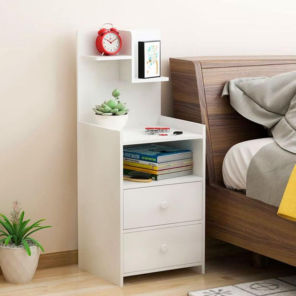 Velador con dos cajones bulma blanco - Villa Hogar Velador con dos cajones bulma blanco - Villa Hogar