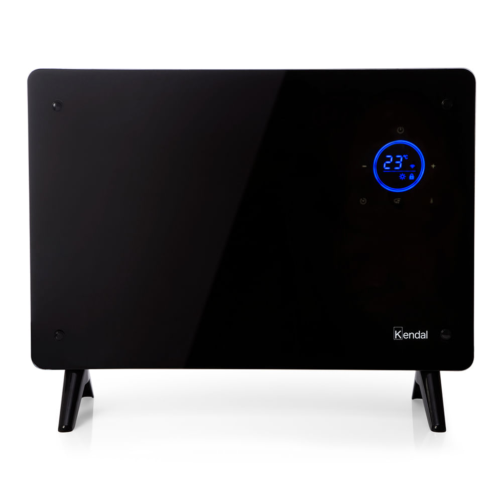 Estufa Panel Vidrio KENDAL WIFI Potencia 1500w Cobertura 18m2 Instalación Piso/Muro