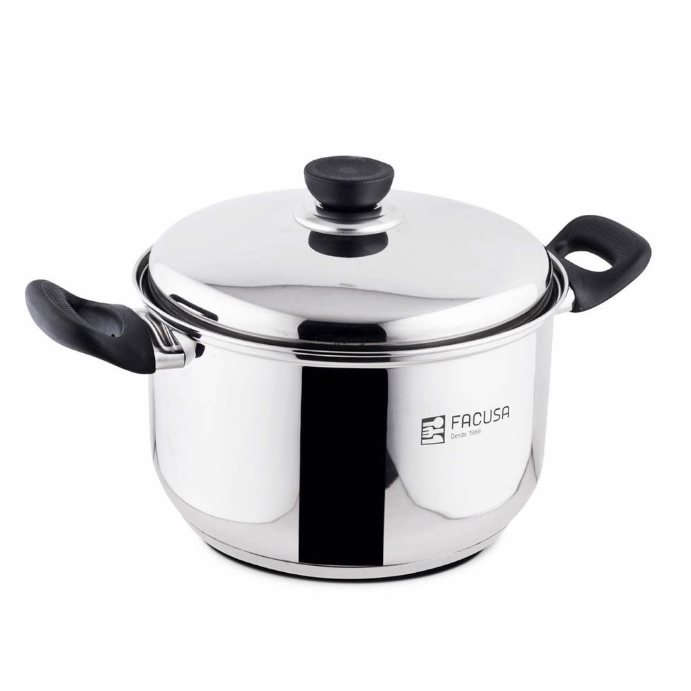 Olla Acero 24cm Clasica con Tapa de Acero Inoxidable-10116264