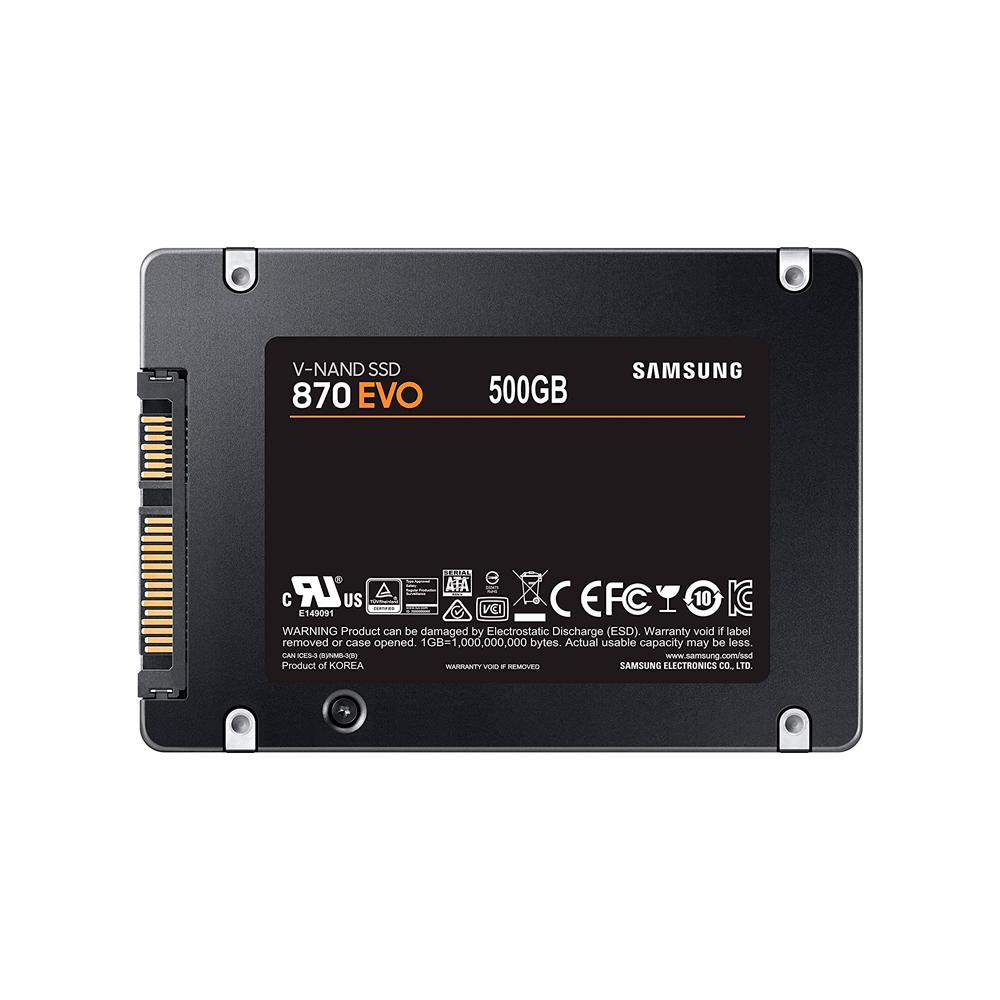 Samsung 870 Evo SSD 500GB, 2.5"" SATA 6Gb/s - Almacenamiento Rápido y C