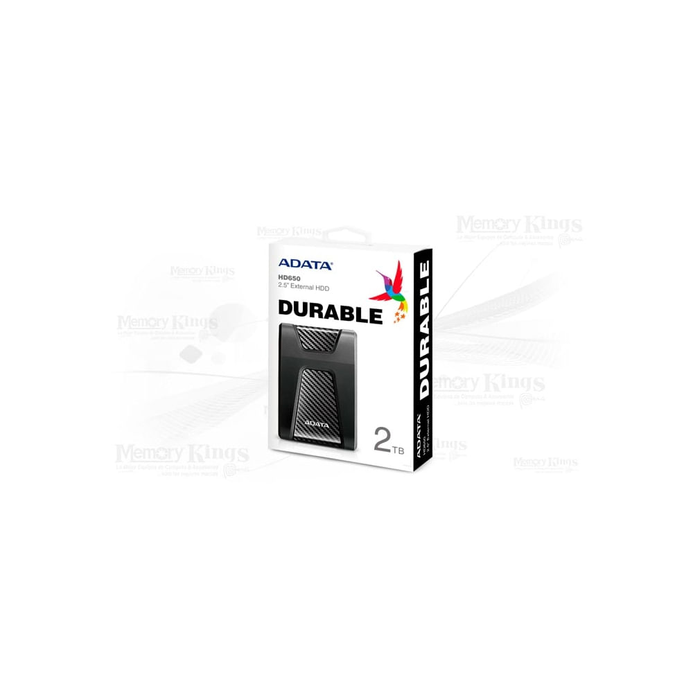 Disco Duro Externo Adata Hd650 De 2Tb Negro, Usb 3.2, Compatible Con C