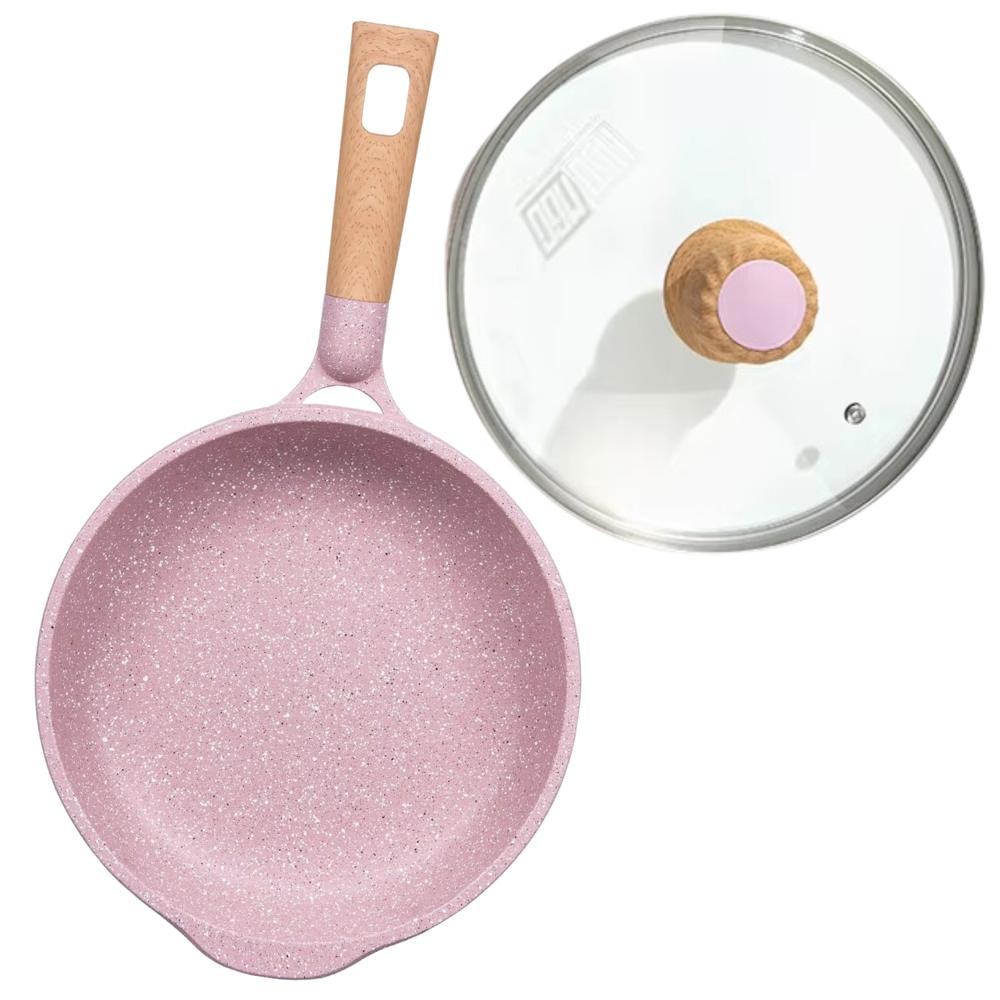 Sartén Antiadherente con Tapa - MGC N° 24 Color Rosa Sartén Antiadherente con Tapa - MGC N° 24 Color Rosa