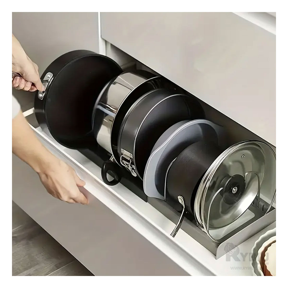 Soporte de Utensilios para la Cocina de Acero Y+Stickers