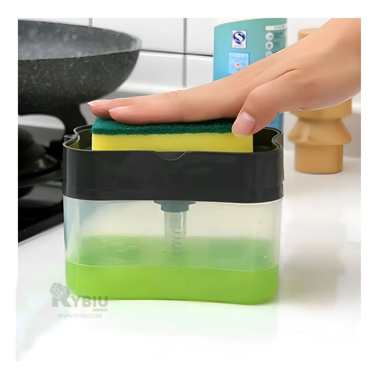 Dispensador Lavaplatos en Tono Negro Y+Agendita