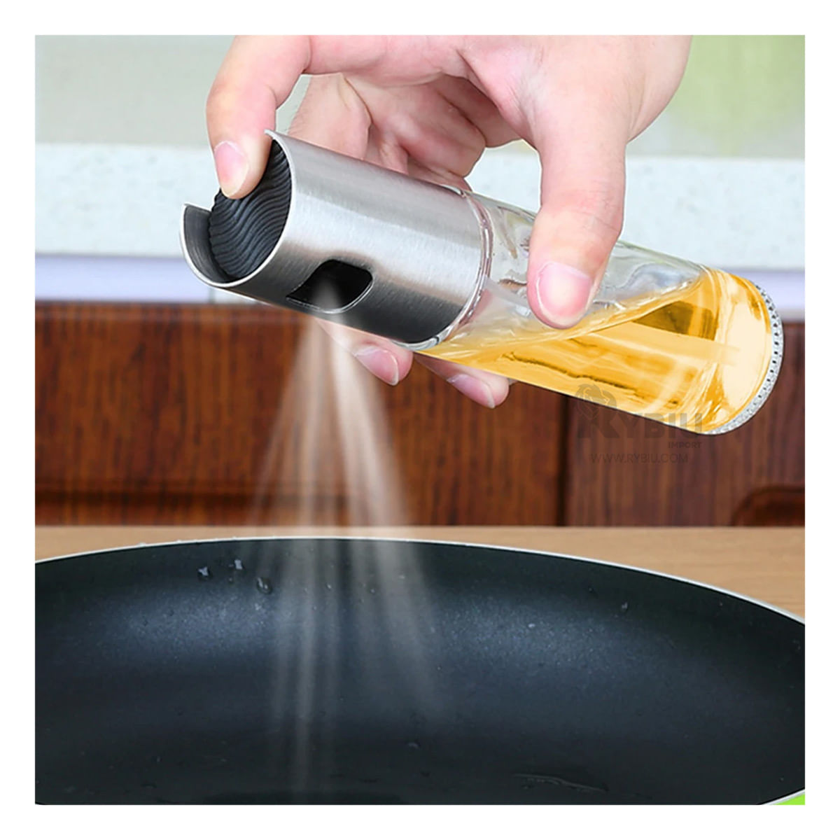 Aceitero con Spray de Vidrio Elegante Util 100 ml