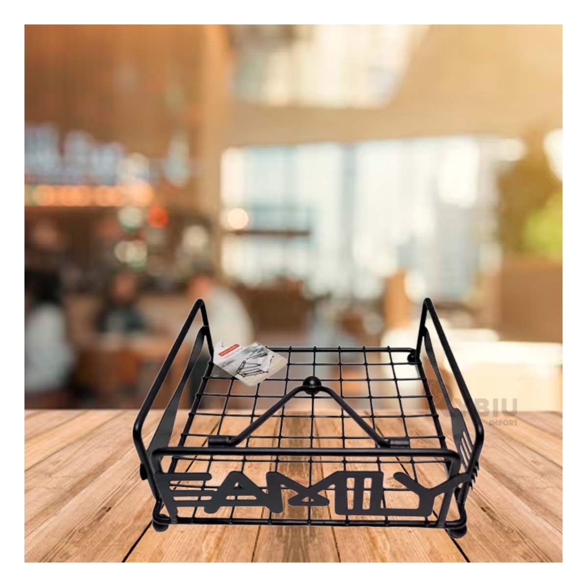 Servilletero Practico de Acero Inoxidable en Tono Negro