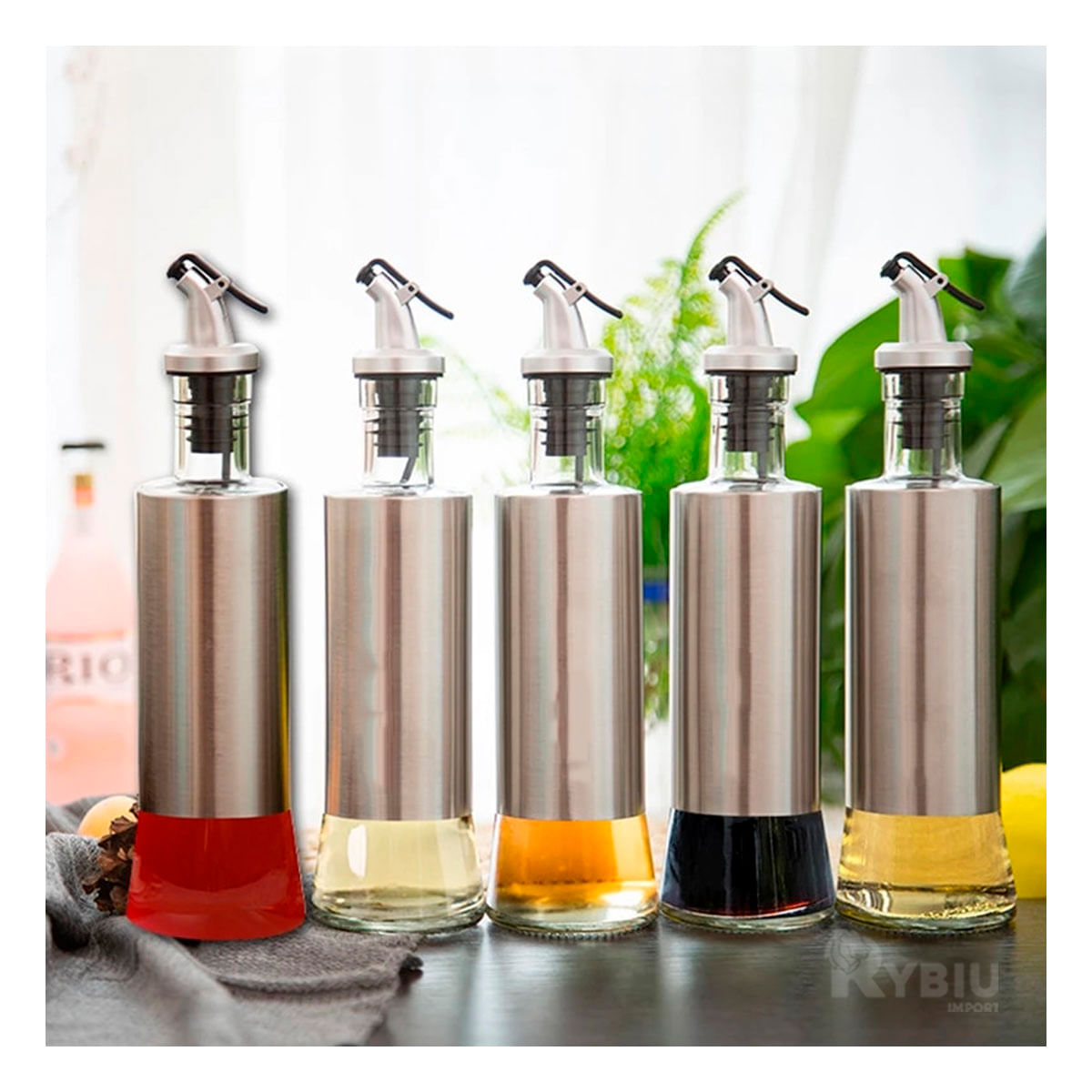 Aceitero Funcional de Vidrio Capacidad 300 ml Y+Agendita