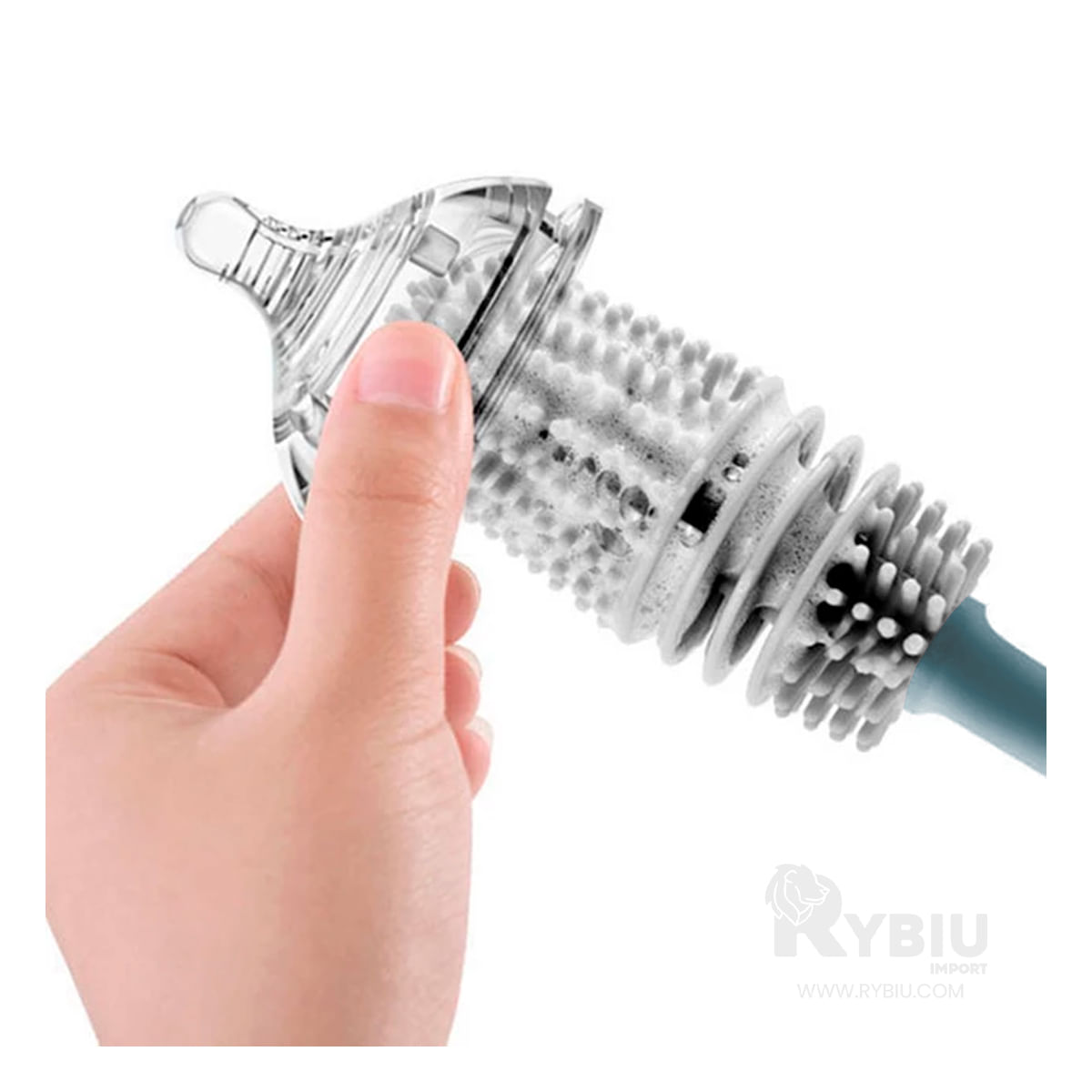 Cepillo Multiusos de Silicona en Celeste Y+Papel de Regalo