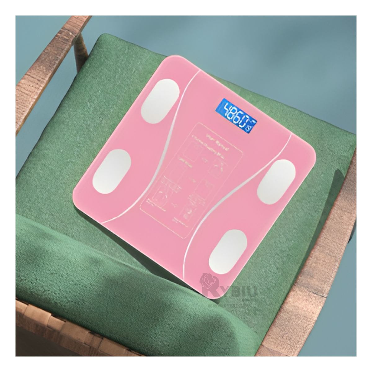 Balanza Digital con Bluetooth Color Rosado Y+Papel de Regalo