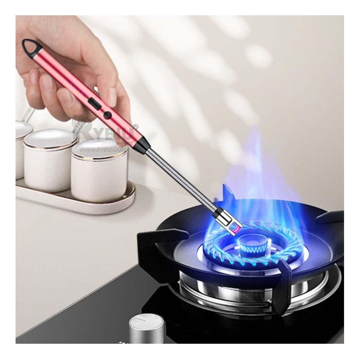 Encendedores para Estufa Recargables Color Rosado Y+Stickers