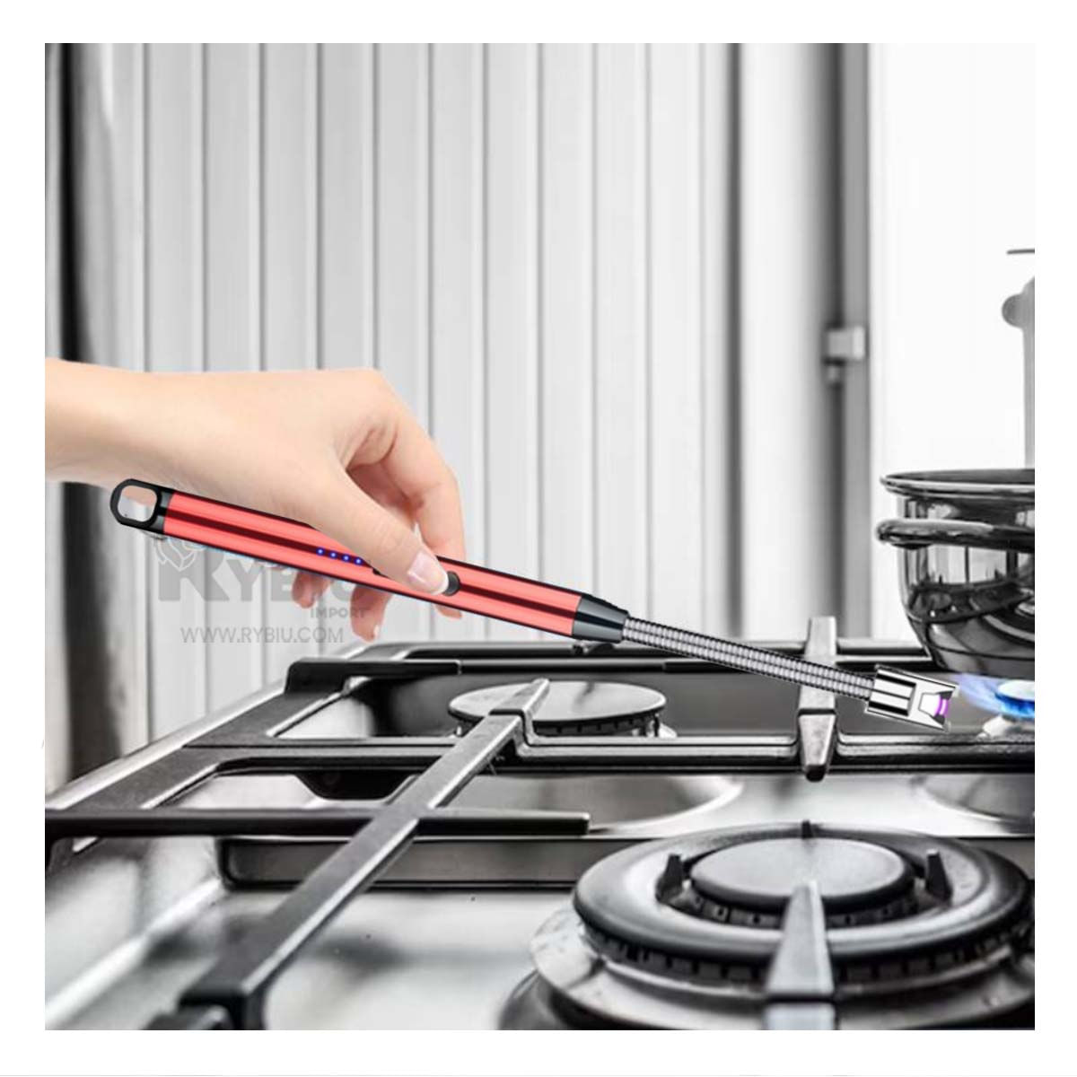 Encendedores para Cocina Recargables en Tono Rojo Y+Stickers