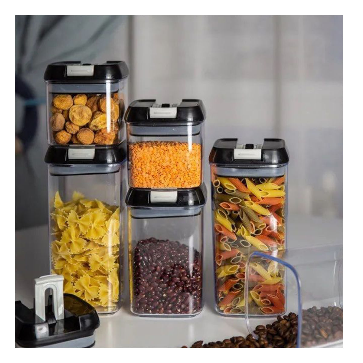 Contenedor de Alimentos Pack 5 con Tapa Negra Y+Agendita