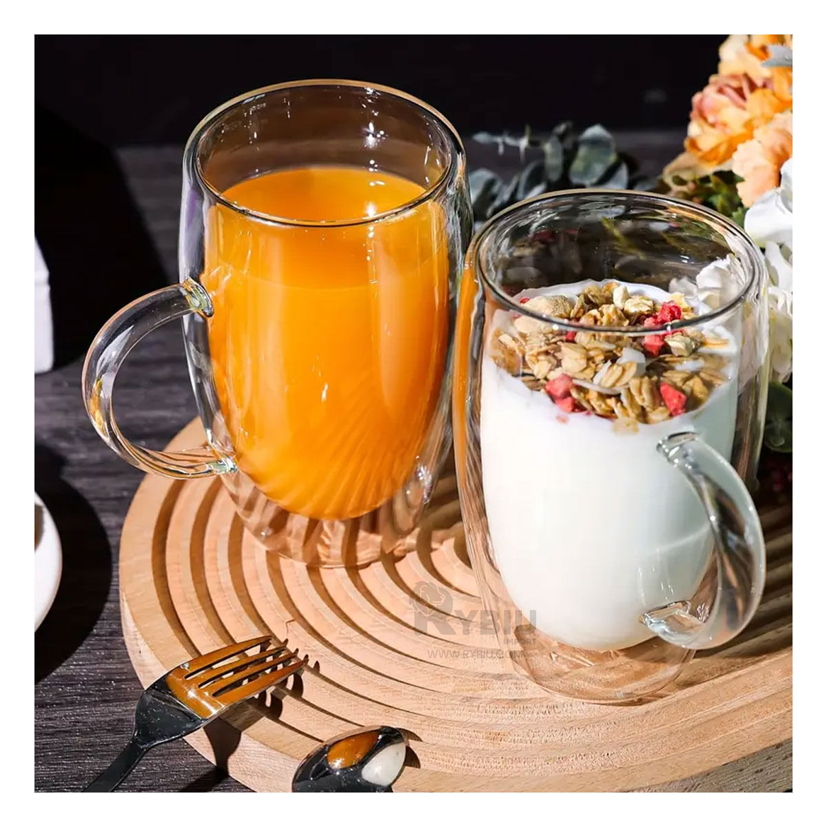 Taza Doble Capa 450 ML en Transparente Y+Agendita