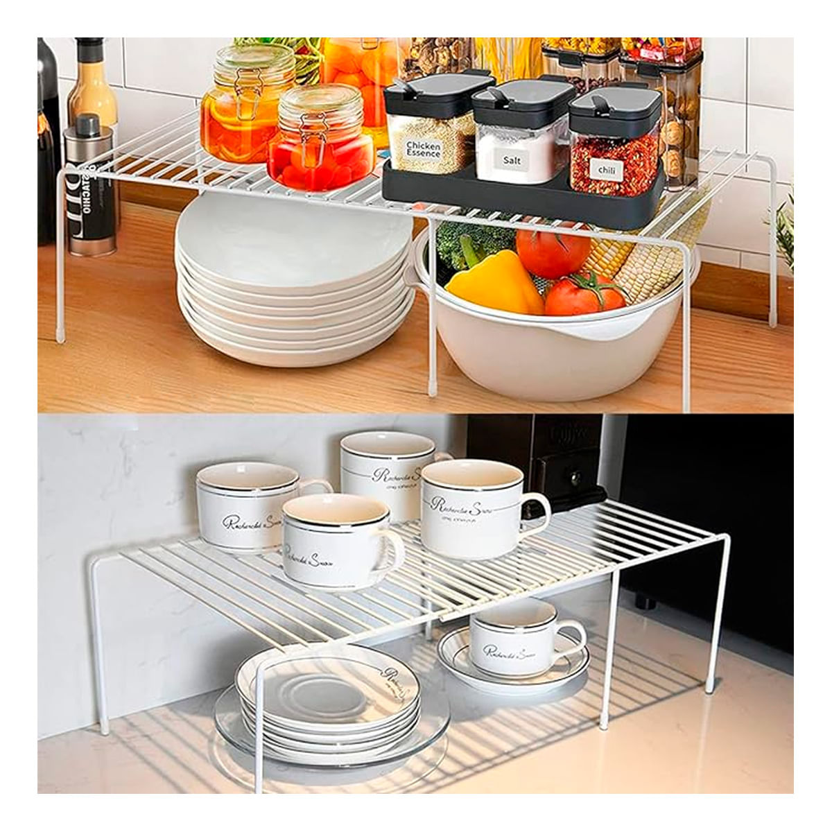 Separador de Gaveta Expandible de 6 Patas en Color Blanco