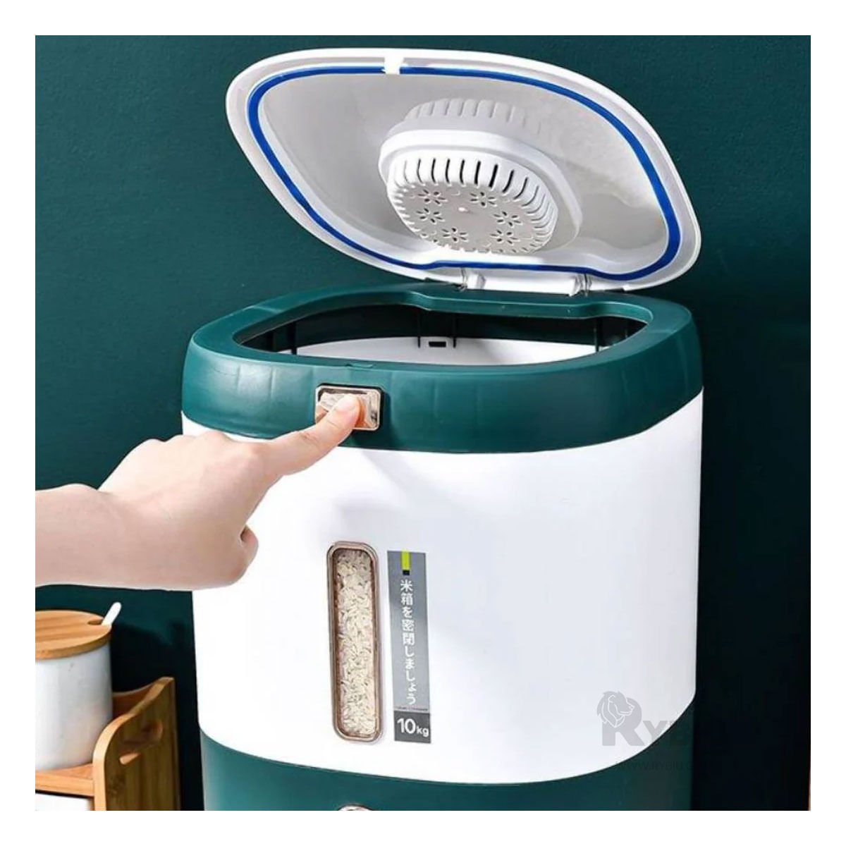 Dispensador de Cereales 10 kg en Verde Y+Papel de Regalo