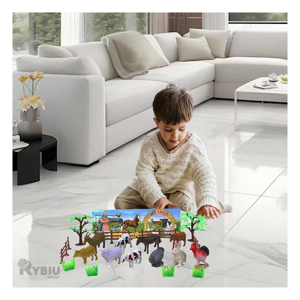 Set de Animales de Granja con Accesorios Multicolor Set de Animales de Granja con Accesorios Multicolor