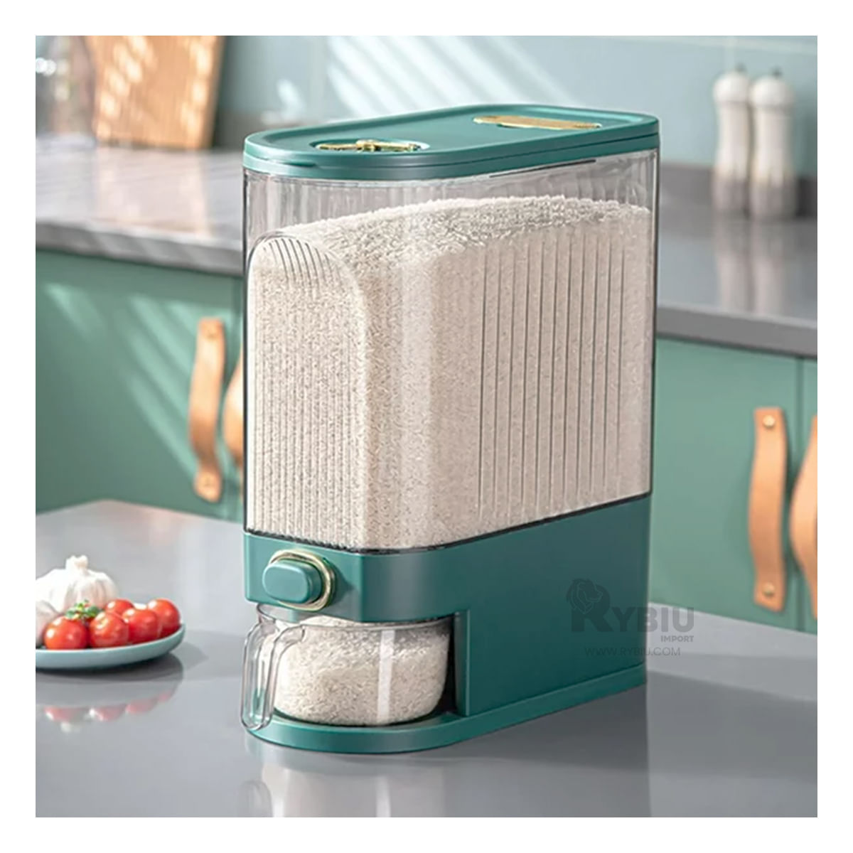 Dispensador Practico de Arroz en Color Verde Y+Agendita