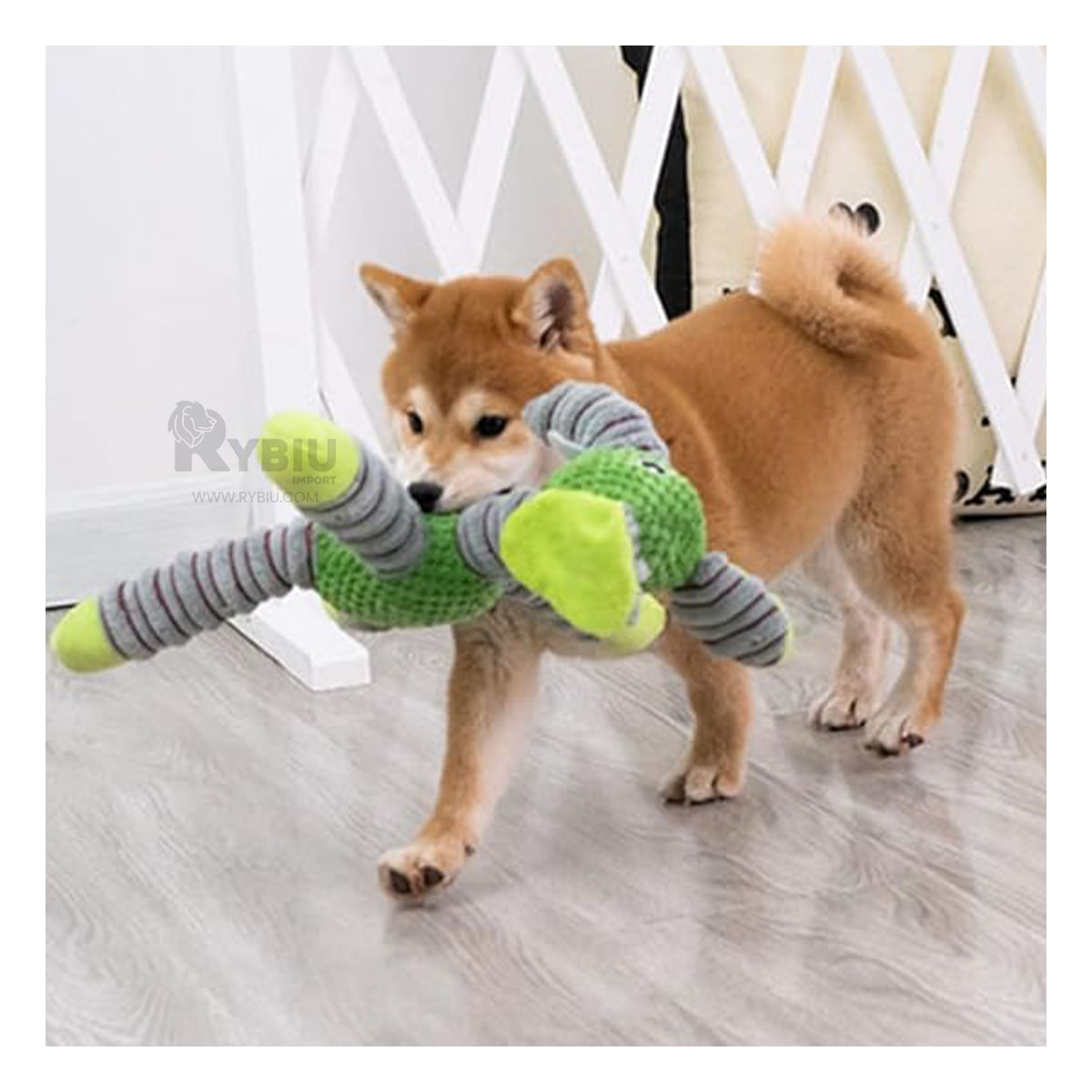 Peluche con Sonido para Mascota Verde Y+Papel de Regalo