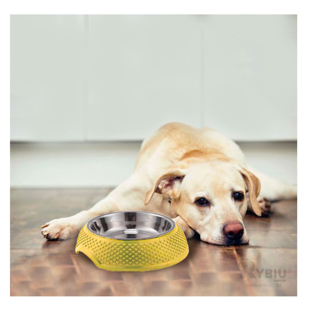 Plato Resistente con Base de Corazones en Color Amarillo Plato Resistente con Base de Corazones en Color Amarillo