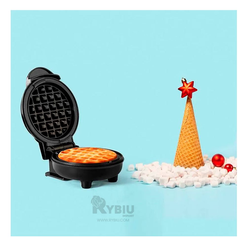 Mini Waflera Forma Circular Moderno en Diseño Negro Mini Waflera Forma Circular Moderno en Diseño Negro
