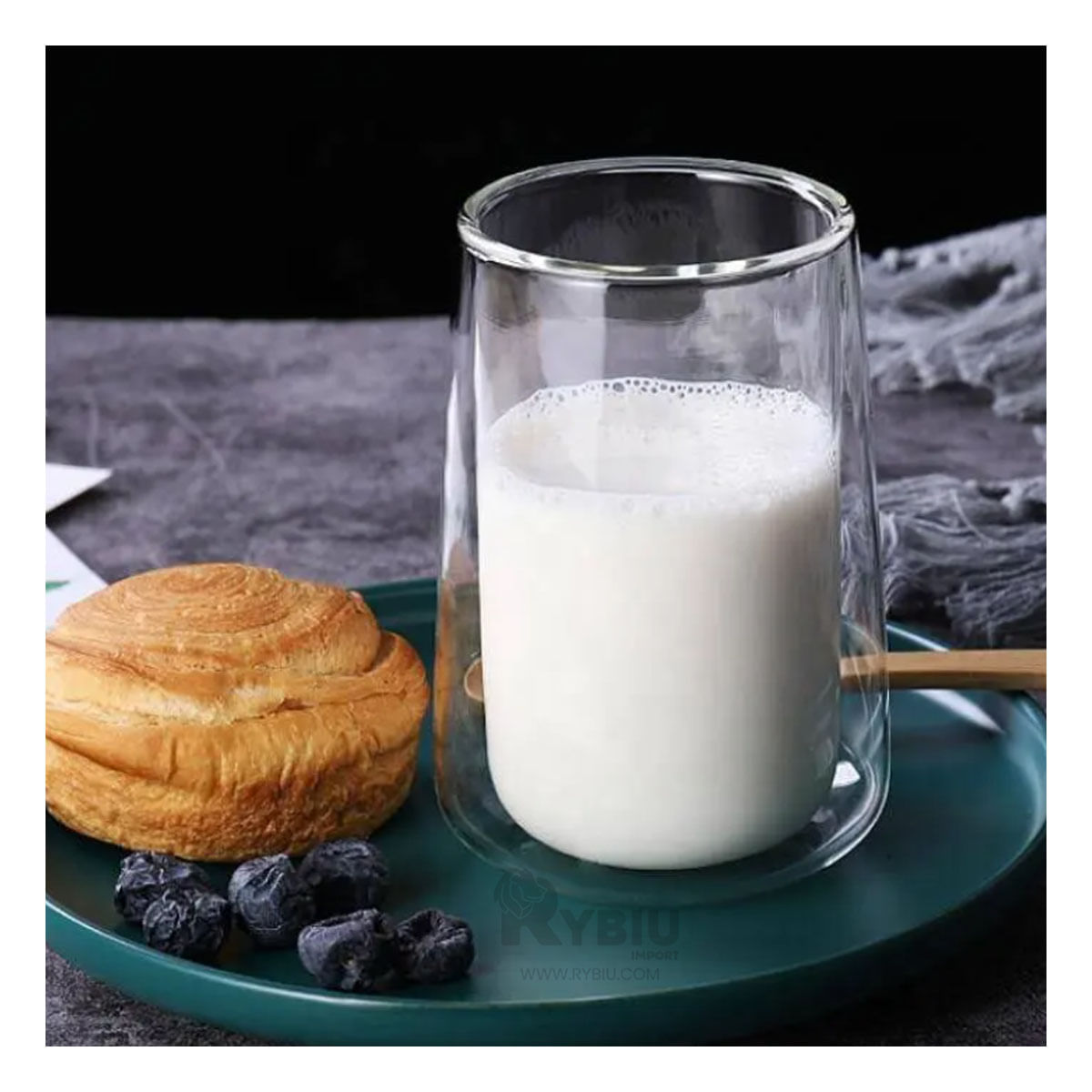 Vaso de Vidrio de 350 ml de Base Ancha