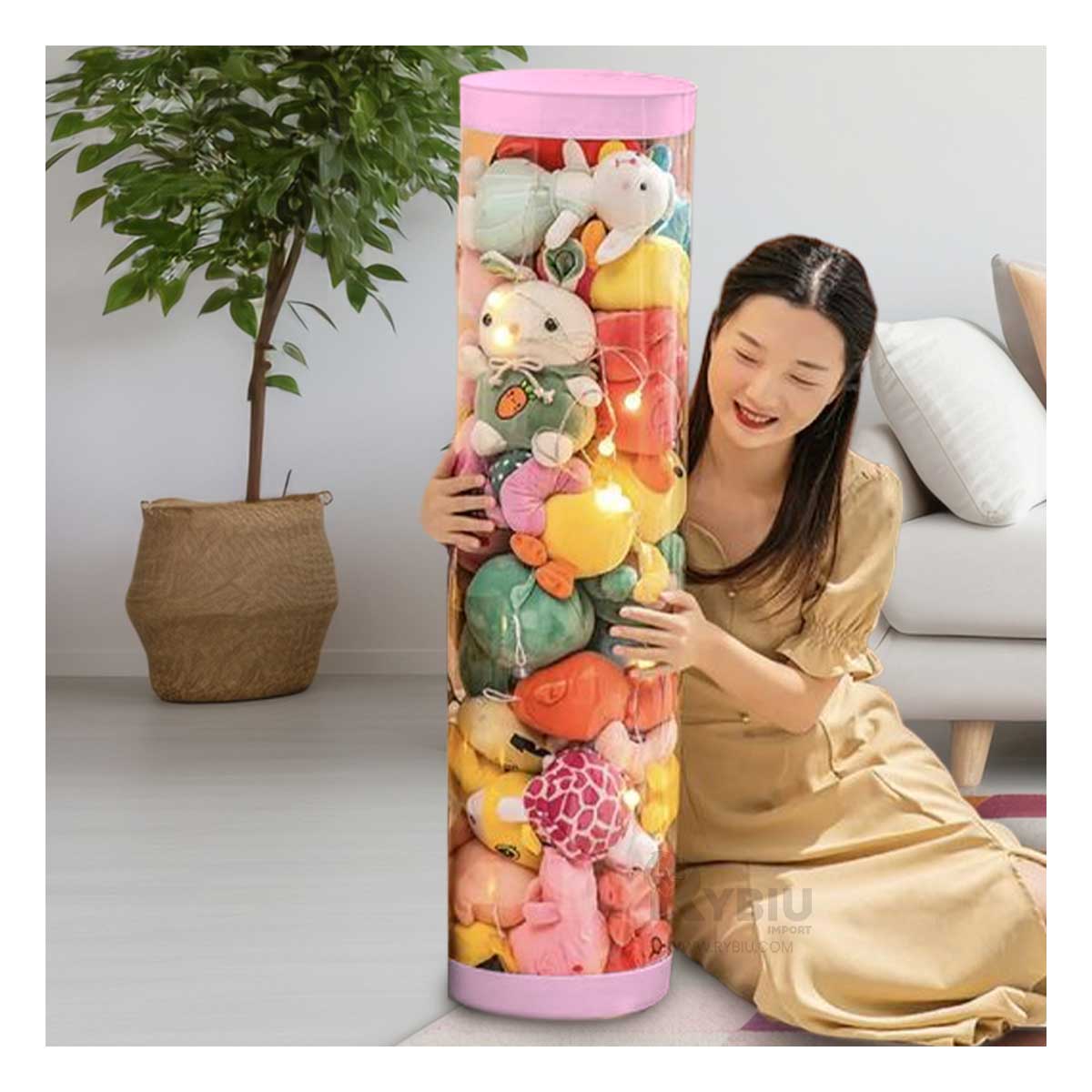 Cubo Funcional para Orden en Tapa Rosada Y+Stickers