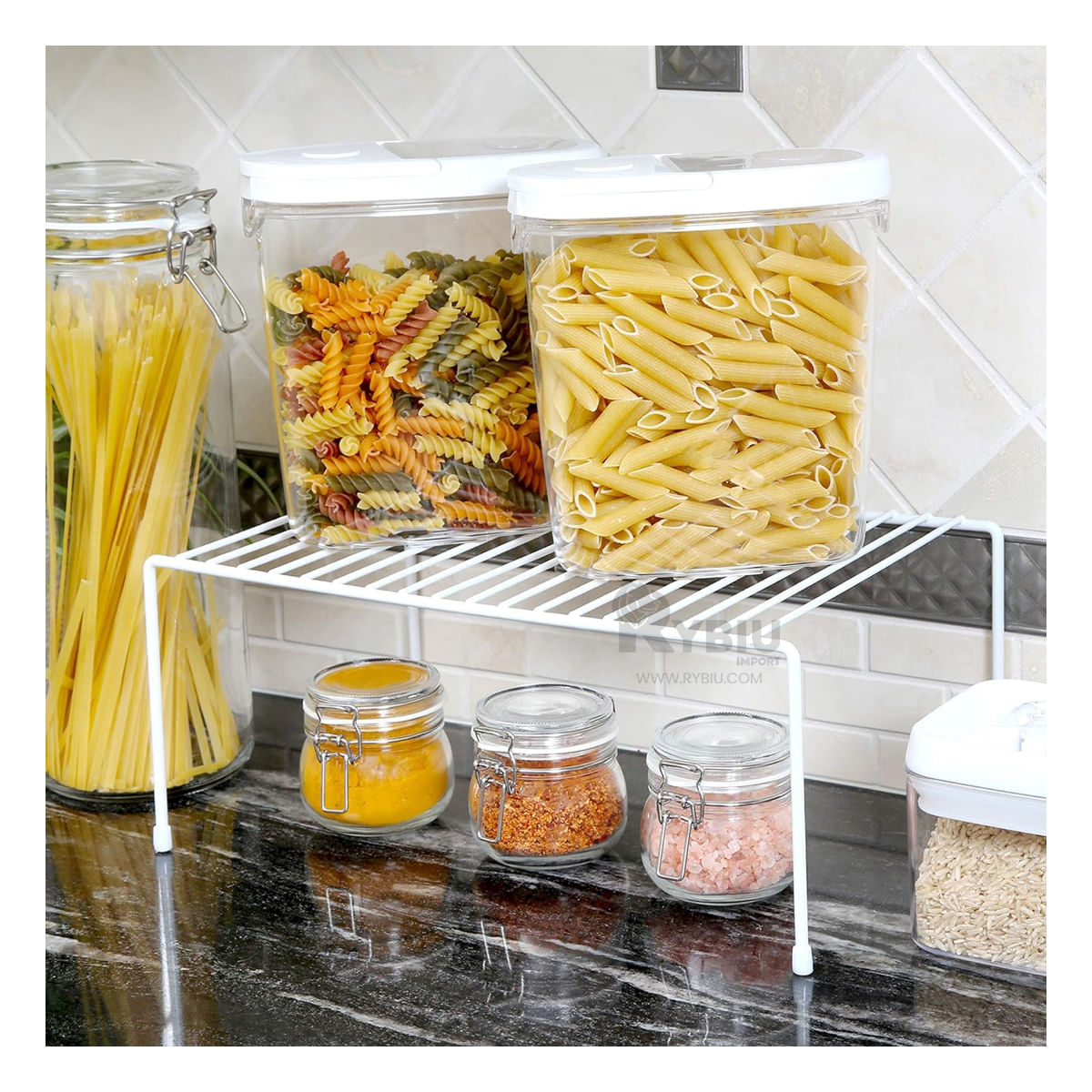 Separador Tipo Cajon Mesero en Color Blanco Y+Stickers