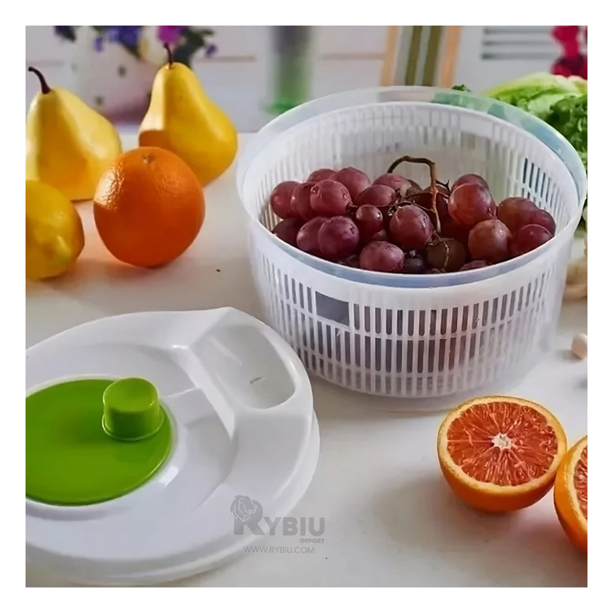 Escurridor Centrigugador Giratorio en Tono Blanco