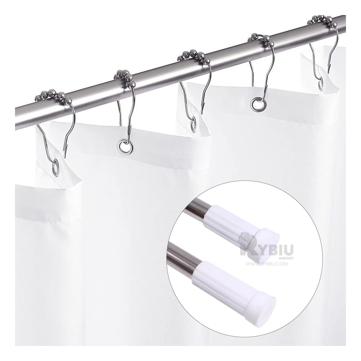 Barra de Colgar en Ducha de Color Plomo Y+Post-it adhesivos