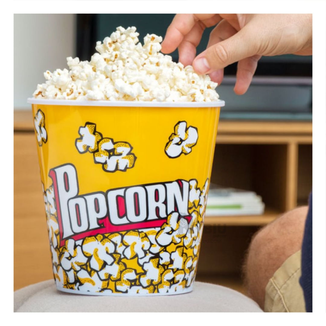 Cubeta de Cilindro Palomitas en Amarillo Y+Papel de Regalo