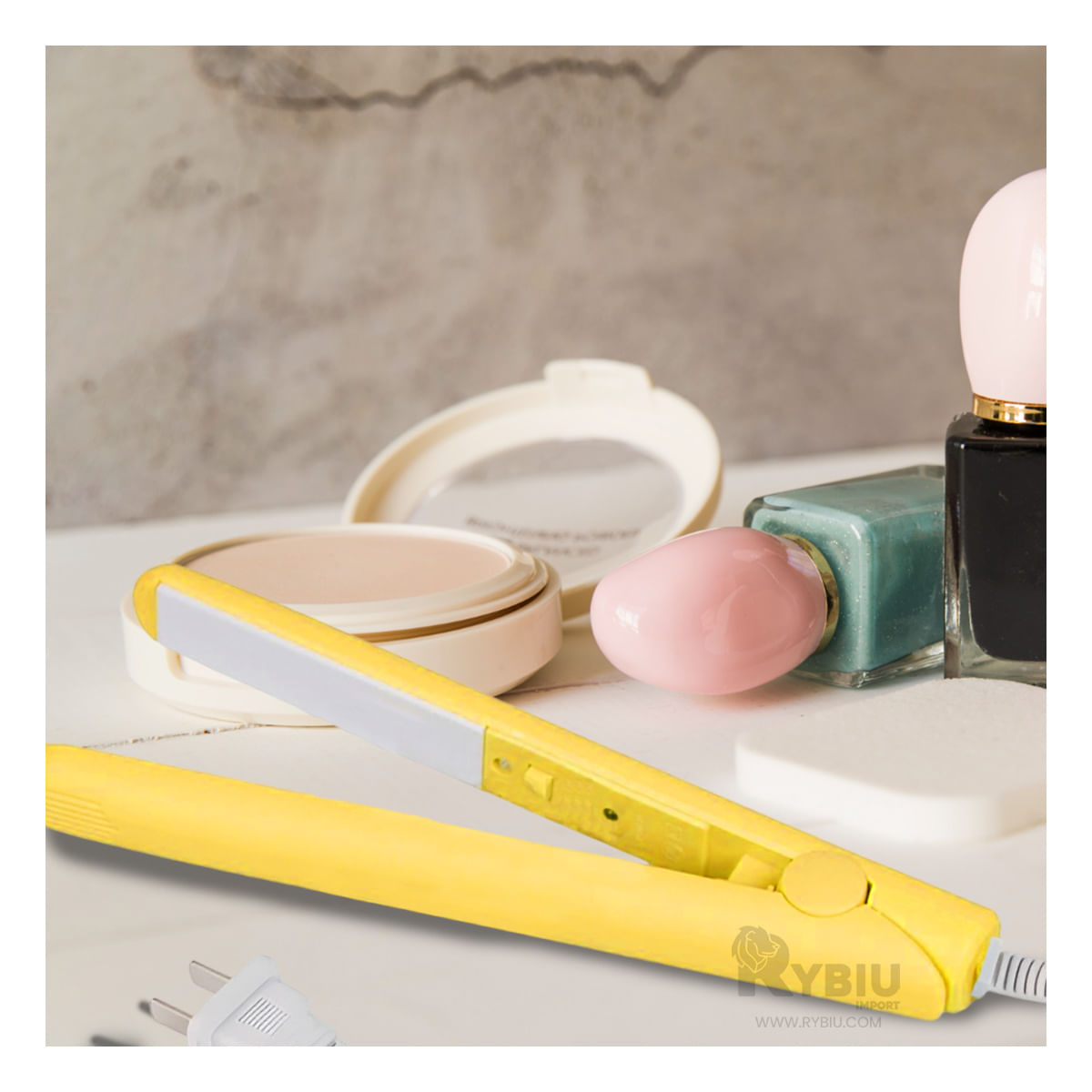 Mini Plancha para el Cabello en Color Amarillo