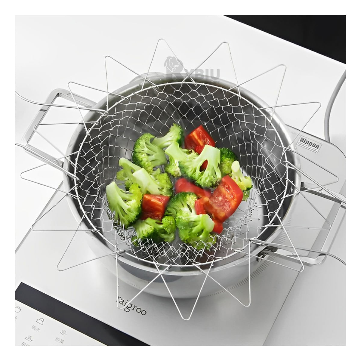 Canasta para Dorar Alimentos en Color Plateado Y+Stickers