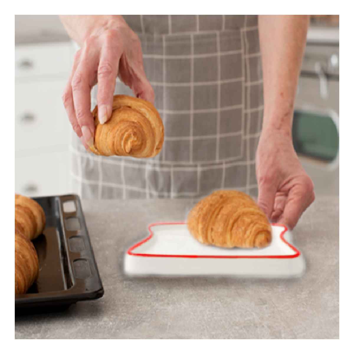 Plato Moderno de Ceramica de Color Rojo Y+Papel de Regalo